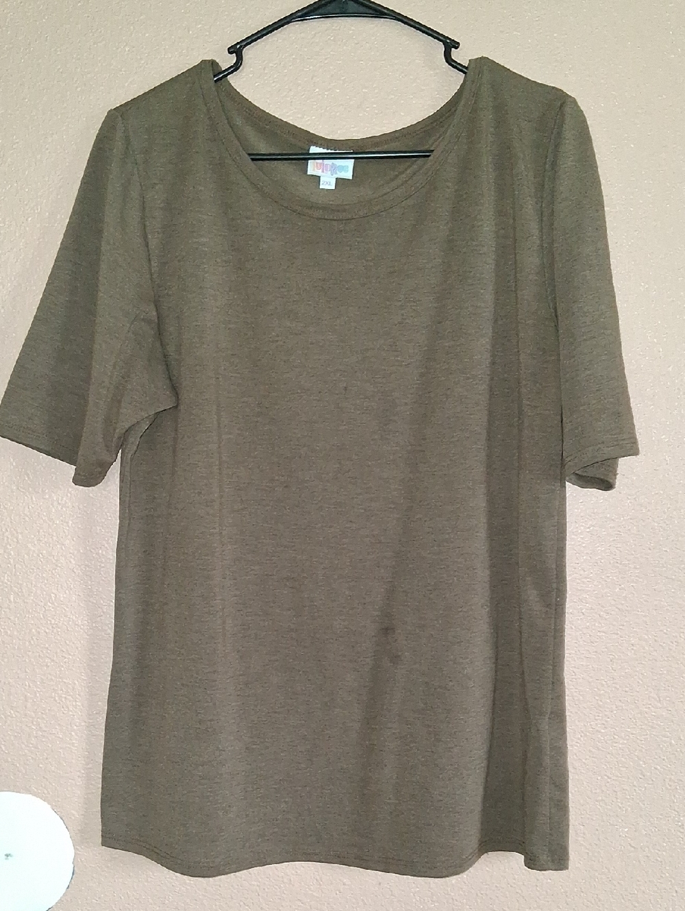LuLaRoe Heathered Brown Short Sleeve Top